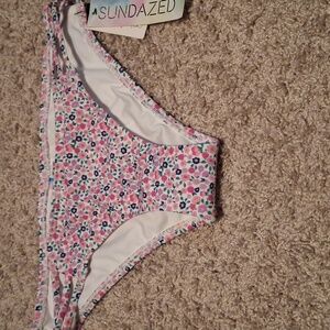 Sundazed Floral Bikini Bottom - Pink and White